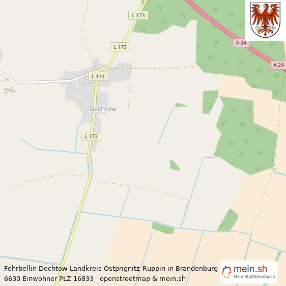 Fehrbellin Dechtow Landkreis Ostprignitz-Ruppin Lageplan © Openstreetmap Contributors Fehrbellin Dechtow Lageplan